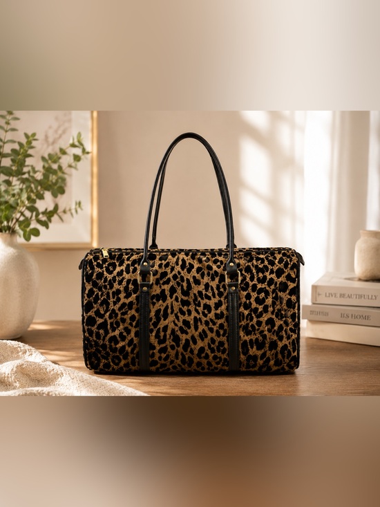 Gloria Rae Handbags - Gloria Rae Leopard Print Weekender Duffel Bag Overnight Travel Tote